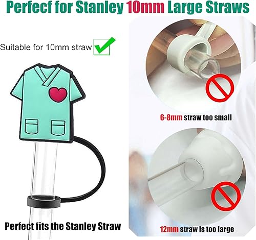 Miniatura 4 de Funda de popote para copa Stanley, 6 fundas de paja de nube compatibles con vaso Stanley de 30 y 40 onzas con asa, adorno de popote de silicona para