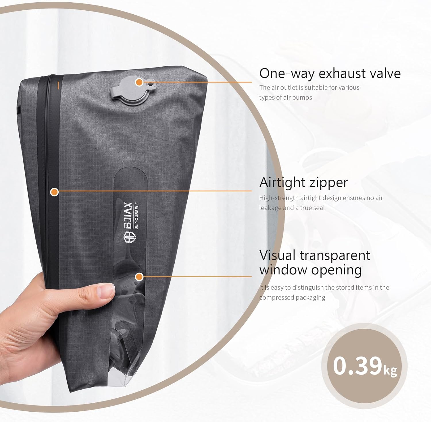 Vacuum Bags for Travel with Pump,Reusable Compression Packing Cubes to Save Space for Luggage and Backpack with IP68 Waterproof,Vacuum Seal Bags for Clothing travel（2packbag with Pump)
