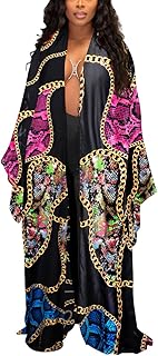 Kimono Cardigan for Women Long Boho Satin Kimono Robes Plus Size Open Fr...