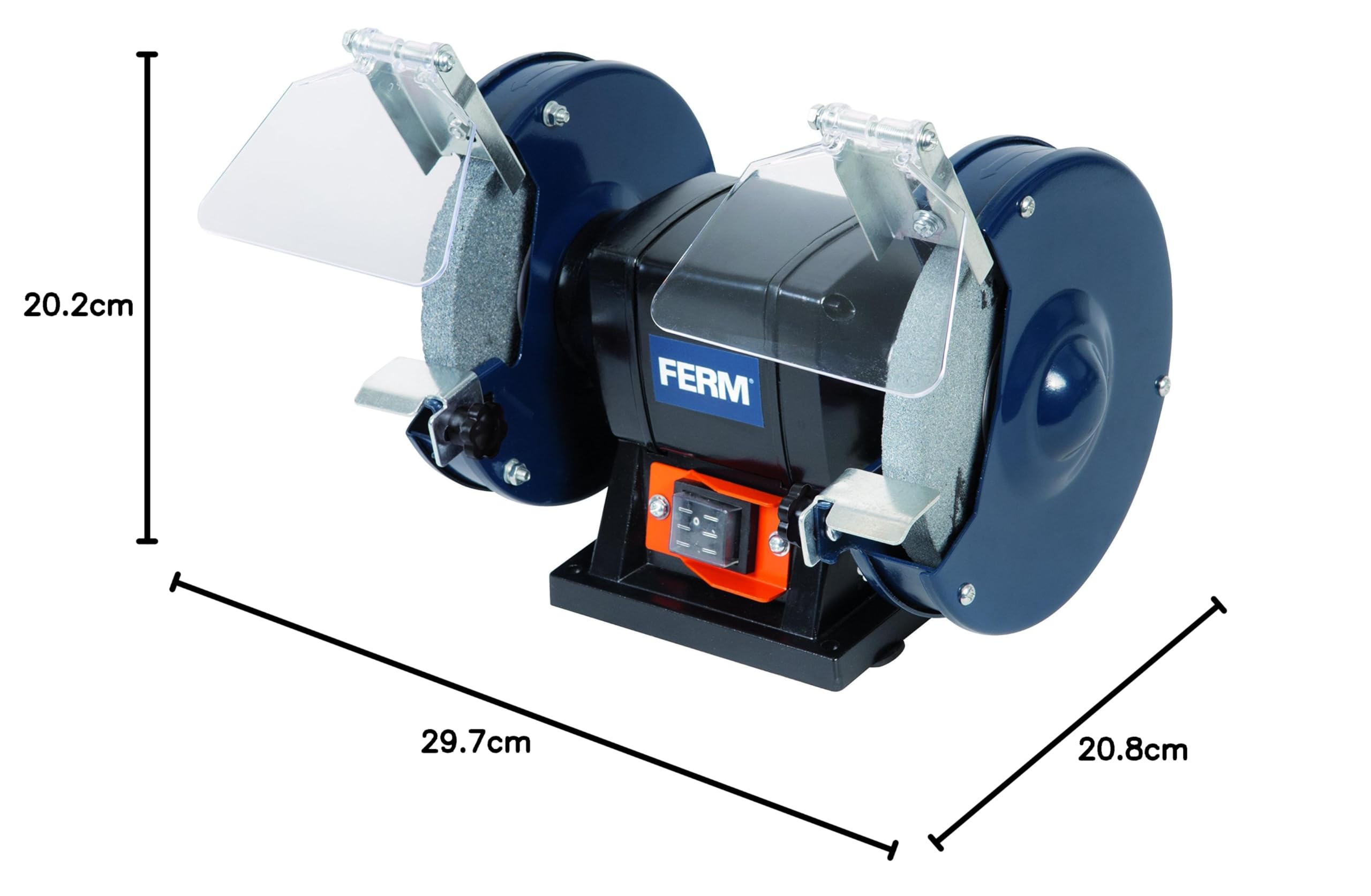 FERM Touret à meuler 150W 150mm - Incl. 2 pierres à aiguiser