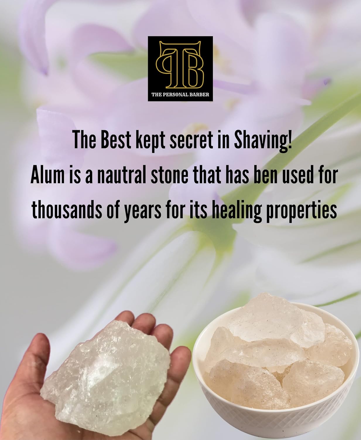 The Personal Barber Alum Block 50G Post Shaving Natural Block Stops