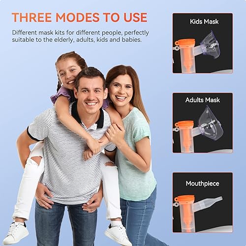 Miniatura 2 de Nebulizador para adultos, nebulizador portátil para problemas respiratorios, nebulizador ultrasónico adecuado para adultos y niños, inhalador de