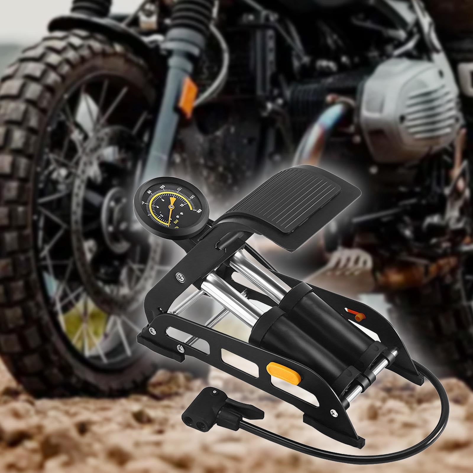 Pompa da pavimento per bici con manometro da 160 PSI, operazioni di gonfiaggio facili, adatta facilmente al bagagliaio o al garage, costruzione durevole e duratura, pompa per per bici,