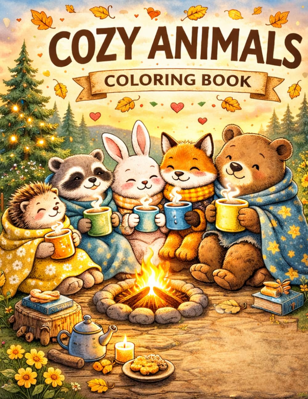 COZY ANIMALS: COLORING BOOK