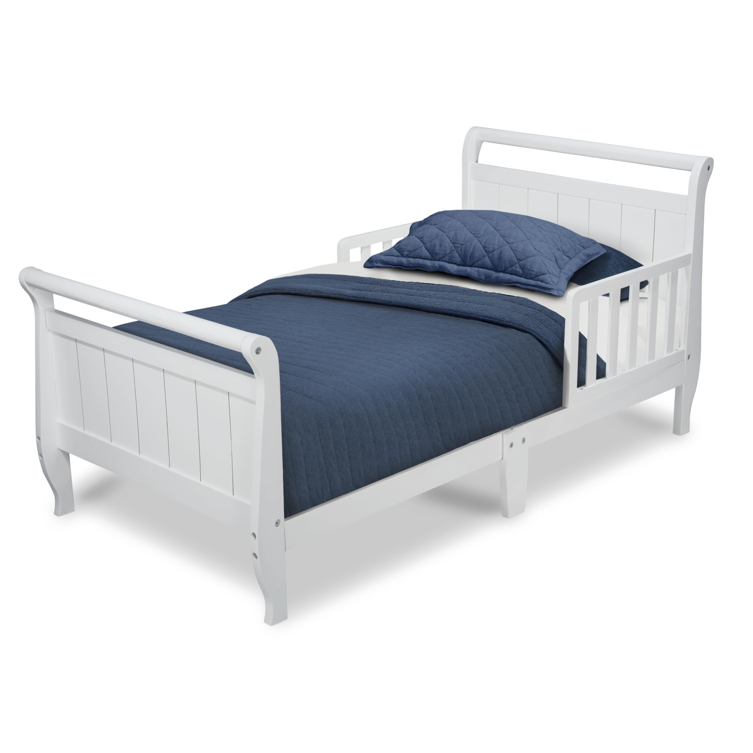 Cama infantil de trineo de madera, color blanco 8