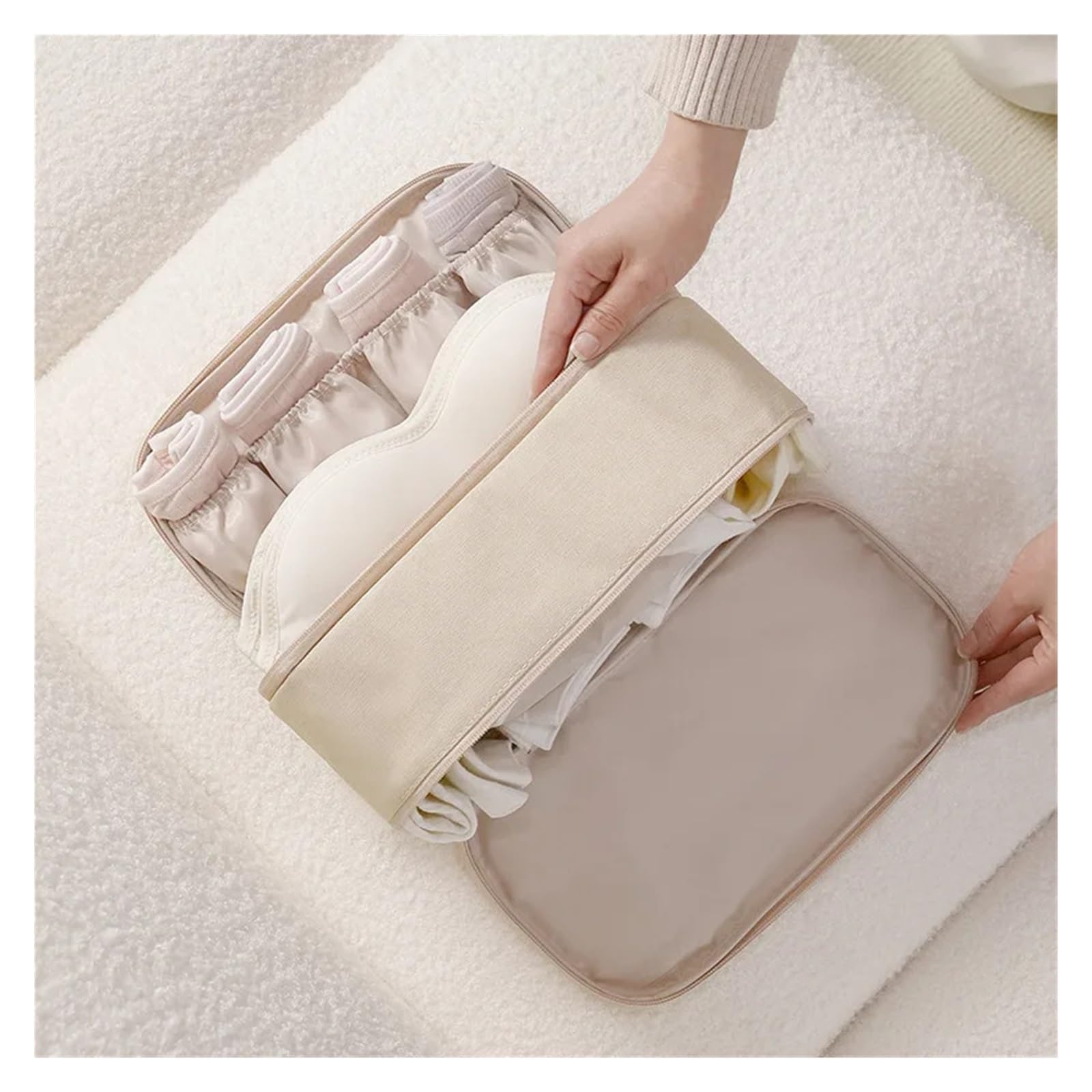 Organizer Per Biancheria Intima Da Viaggio Borsa portaoggetti for biancheria intima portatile, durevole, grande capacità, reggiseno da viaggio, organizer, materiale pratico