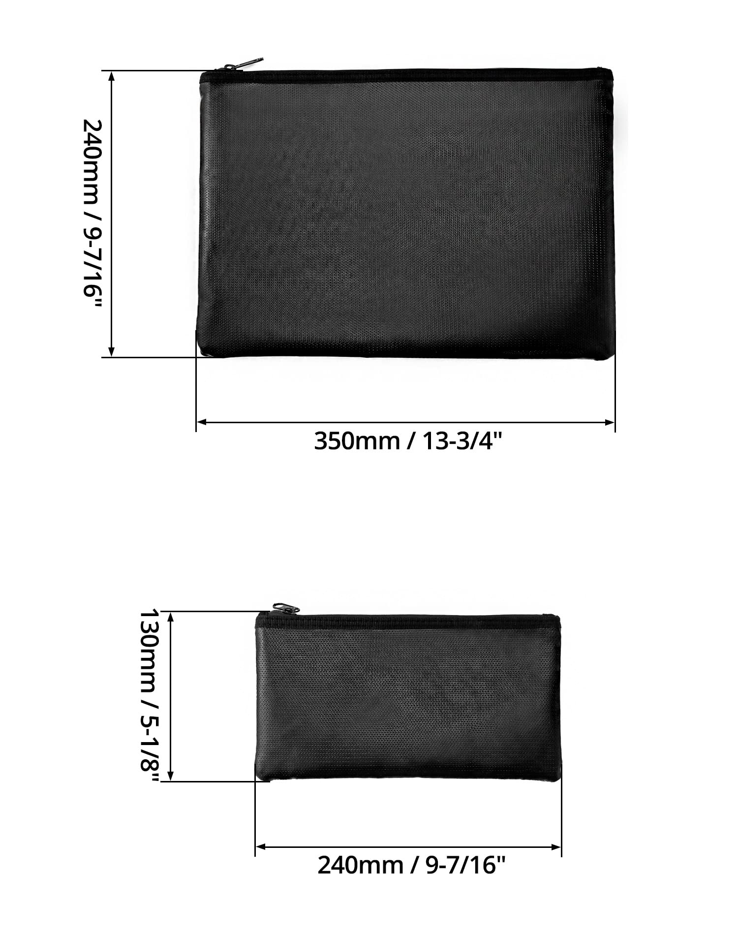 QWORK® Lot De 2 Pochettes Anti Feu Et Eau, Sac Étanche à Feu Pour Protege Document A4, Passeport