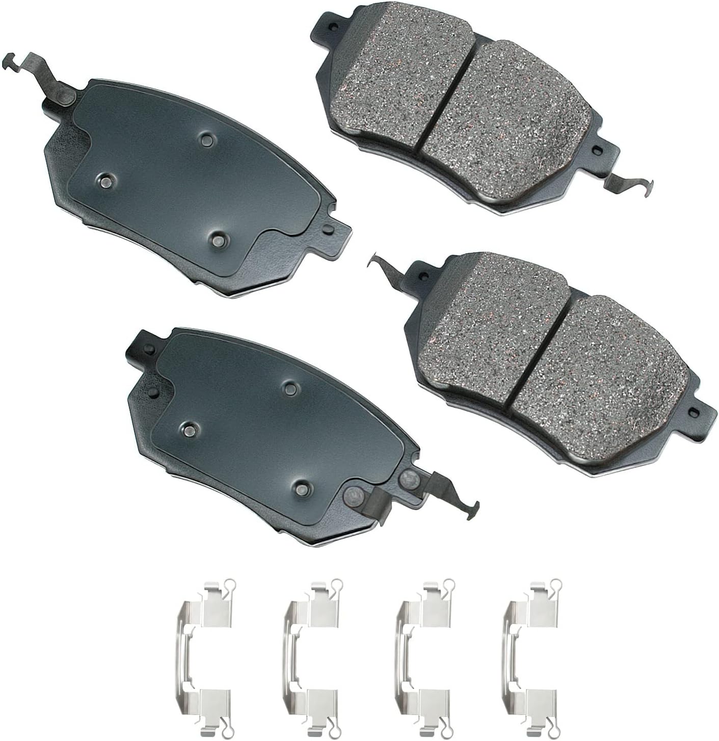 Akebono Ultra-Premium Ceramic Front Disc Brake Pads, GREY