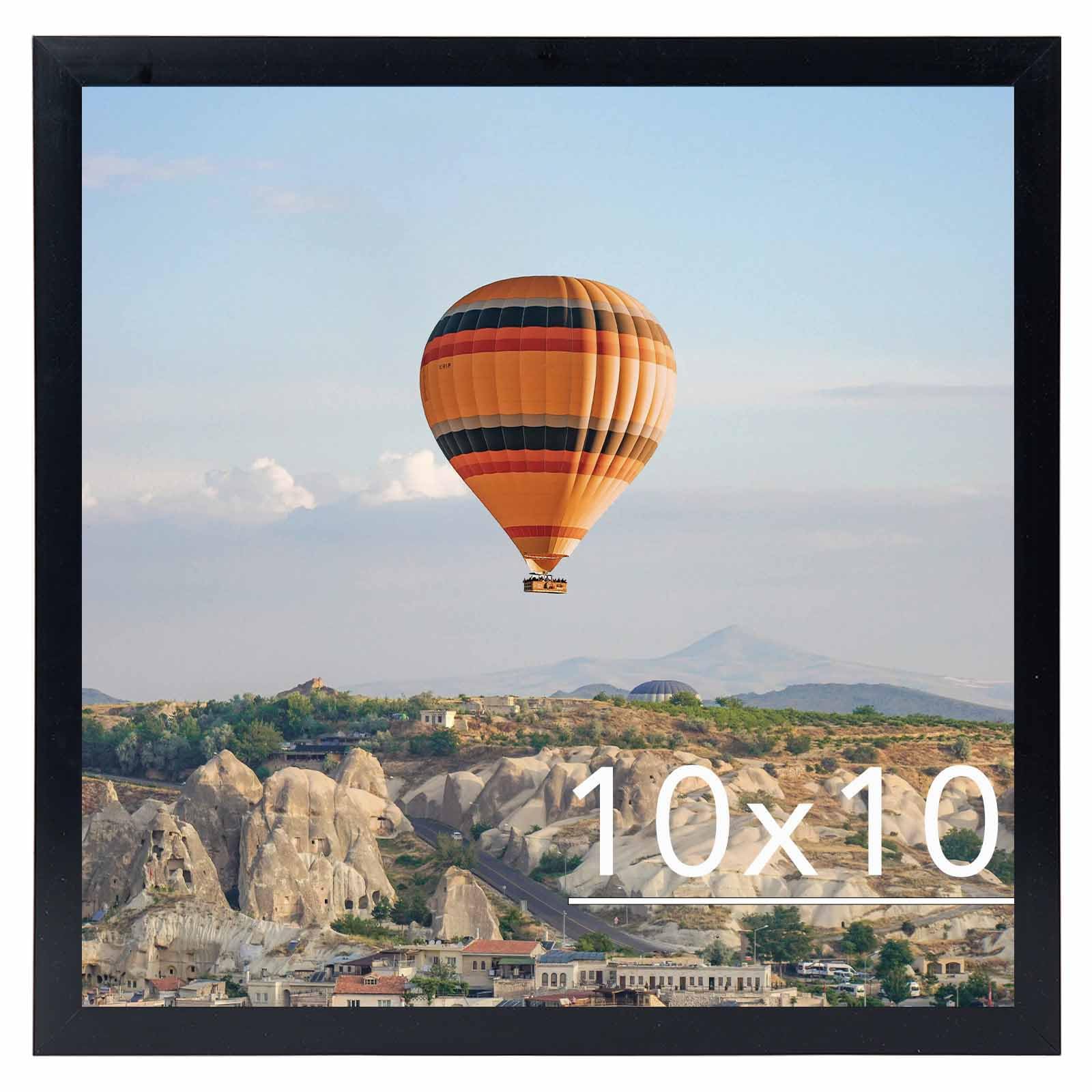 JCJMY 10x10 Picture Frame for Wall, Wall Hanging Horizontally or Vertically, 10 x 10 Square Wall Gallery Poster Photo Frame with Durable Shatter Resistant Plexiglass, Black