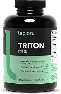 Triton Fish Oil Capsules - Triple Strength Omega 3 Essential Fatty Acids with Vitamin E & Lemon Oil for Maximum Absorption, Freshness & Purity - 2400mg EPA & DHA Per Serving, 30 Svgs