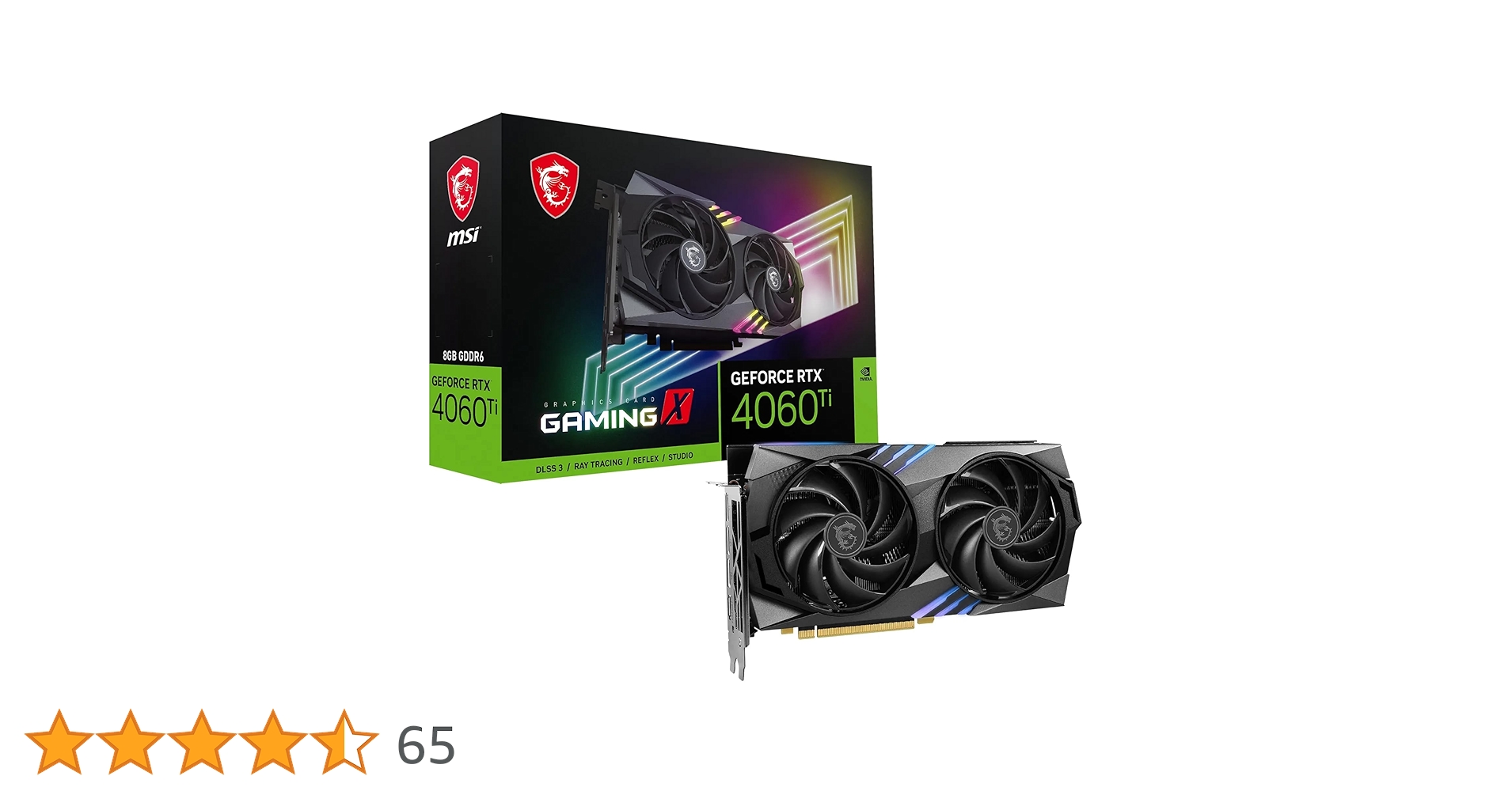 MSI Placa de vídeo GeForce RTX 4060 Ti Gaming X 8G - GPU RTX