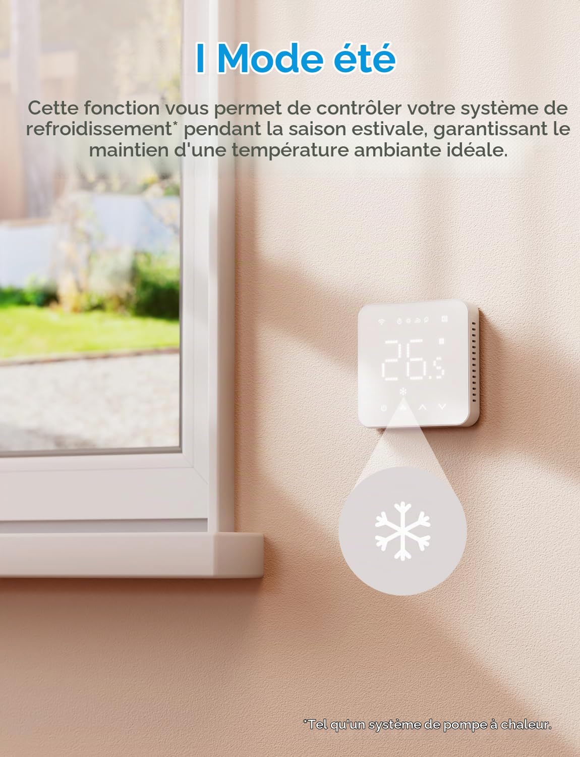 Meross Thermostat Connecté WiFi Mural pour Chaudière et Chauffage au Sol | Thermostat Intelligent Compatible avec HomeKit, Alexa et Google Home, Commande Vocale et Contrôle à Distance via Application