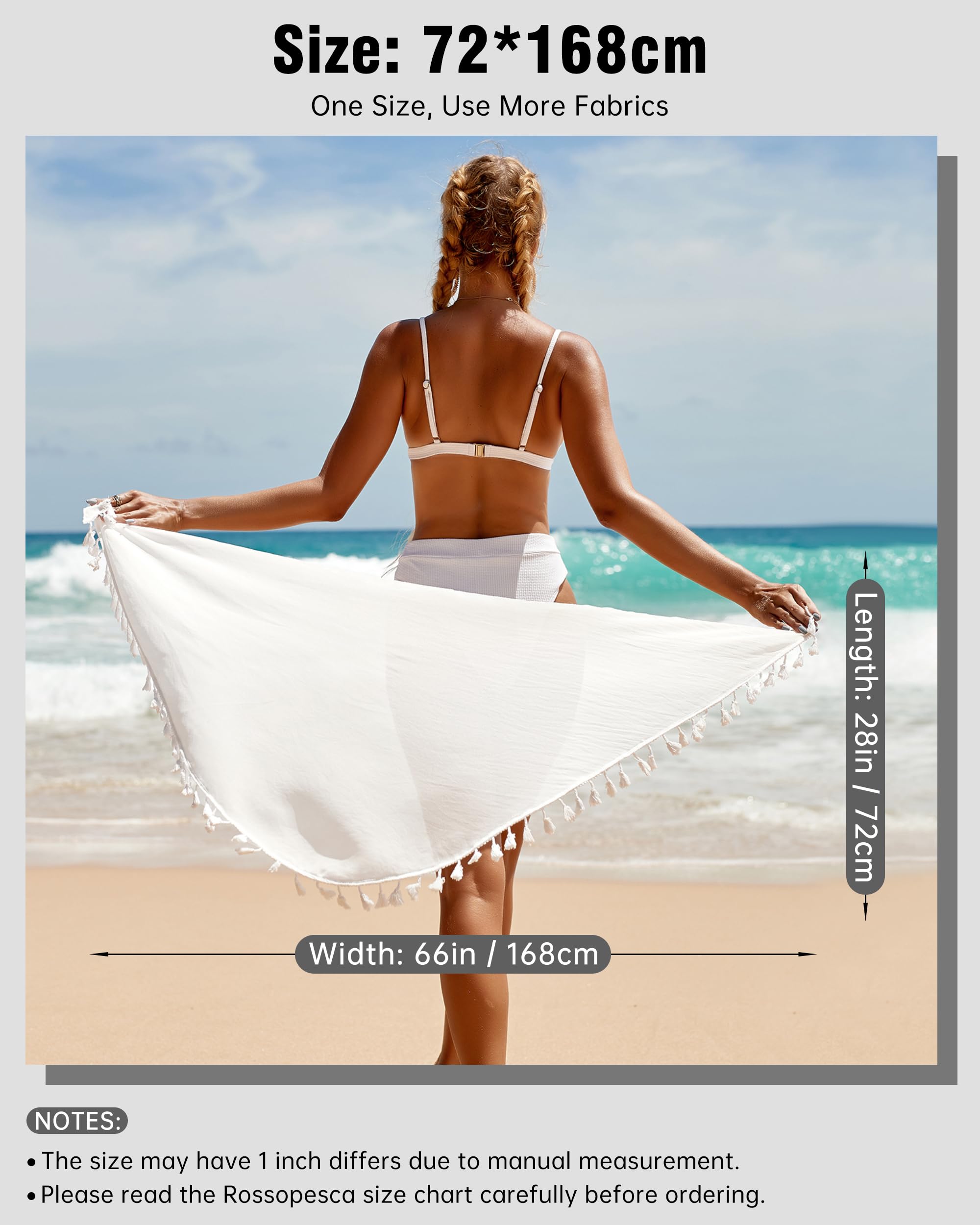 Rossopesca Pareo da spiaggia per donne costume da bagno copricostume da bagno con nappe bikini gonne corte per costumi da bagno