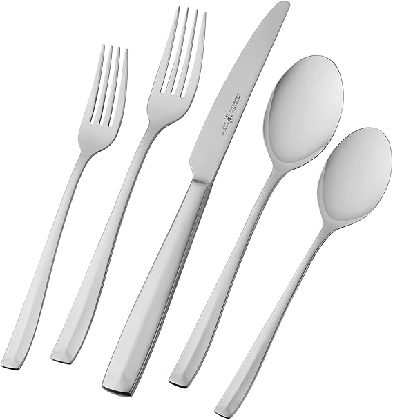 HENCKELS Lani Flatware Set, 65Piece, silver like finish Serving Sets