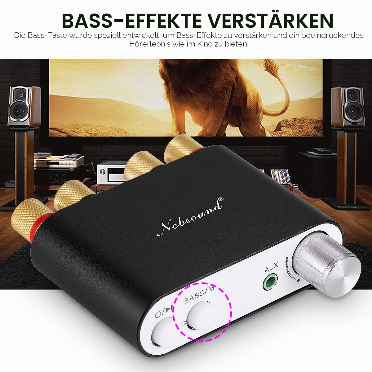Nobsound NS-10G Mini Bluetooth 5.0 Digitaler Stereo Verstärker 100W HiFi Power Amp mit Netzteil (Schwarzes)