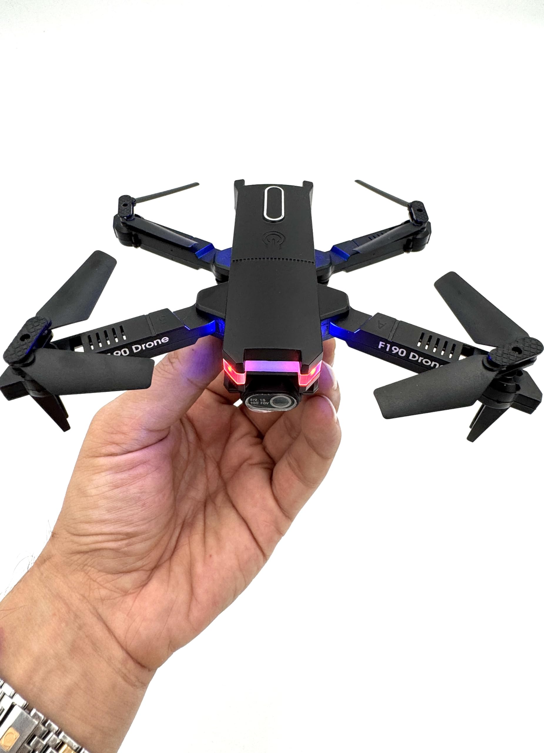 MZtoyz Pro Drone F190 with Dual HD FPV Camera, 2.4GHz WiFi UAV, Four-Way Obstacle Avoidance, Foldable, Headless Mode, Altitude Hold – 3 Batteries Included, Gift for Beginners
