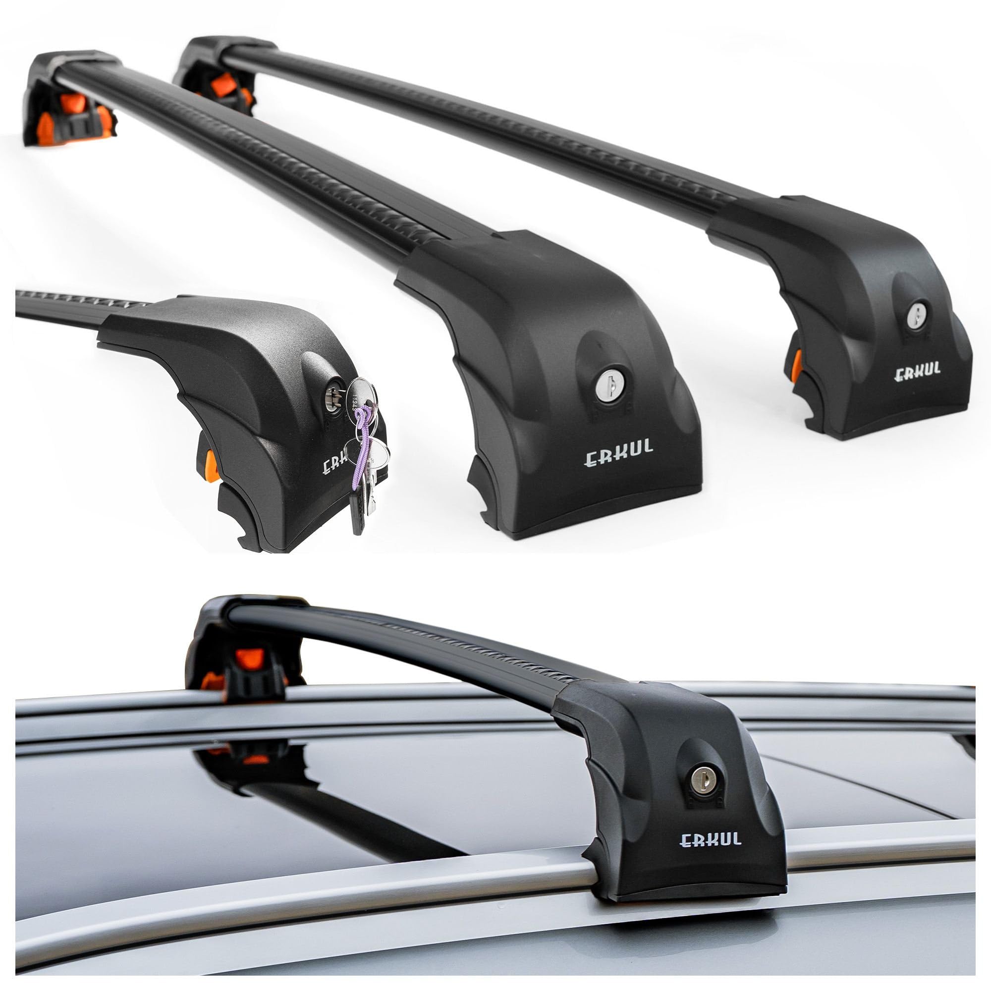 CHROMEMASTER Barras de Techo Compatibles con BMW Serie 2 2015-2022; Portaequipajes de Techo Compatible para Cofres, Portabicicletas, Escalera | Ideal para Vacaciones, Viajes y Uso Diario