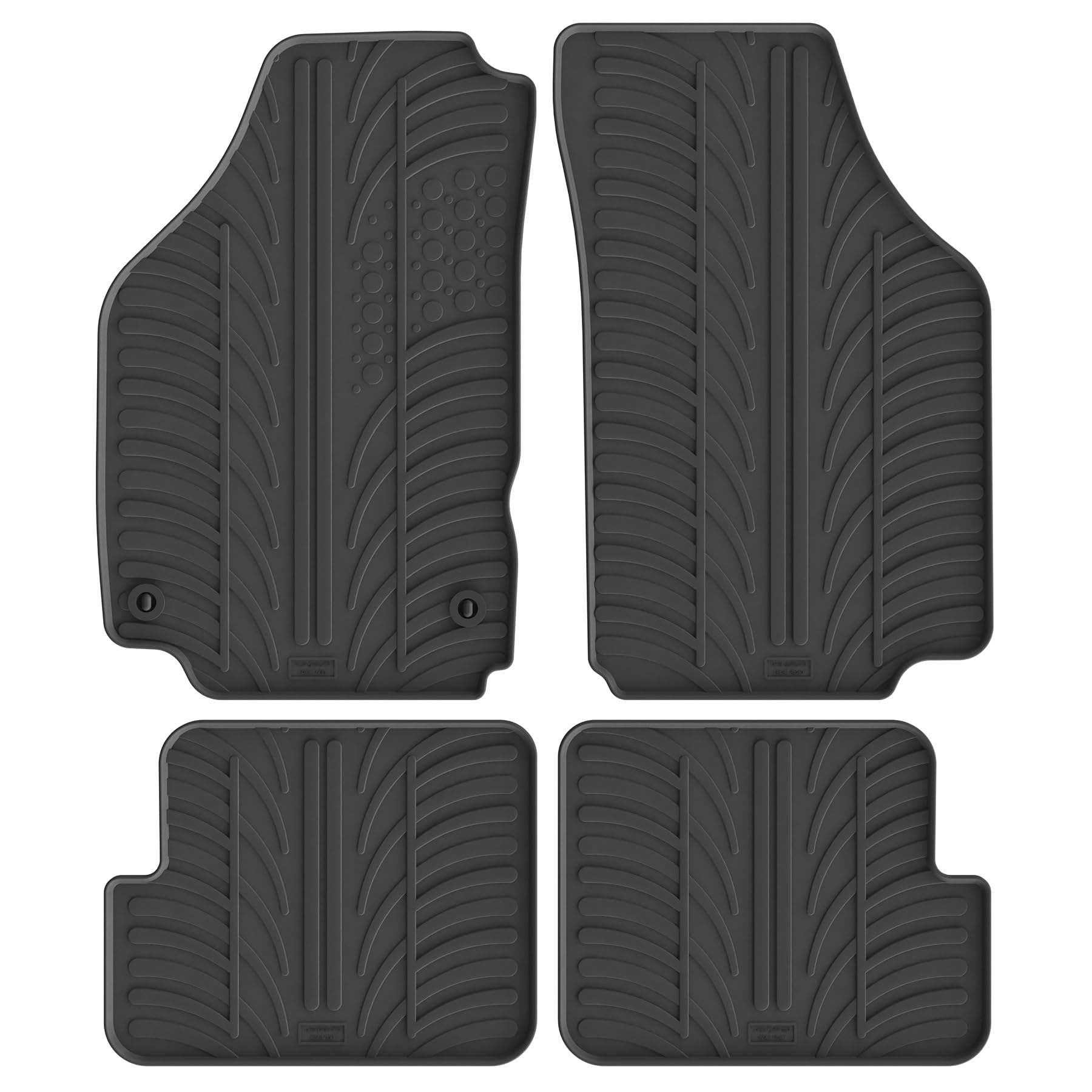 Tappetini in Gomma Compatibile con Lancia Ypsilon 2003-2011 (Profilo T 4-Parti + Clip di Montaggio)