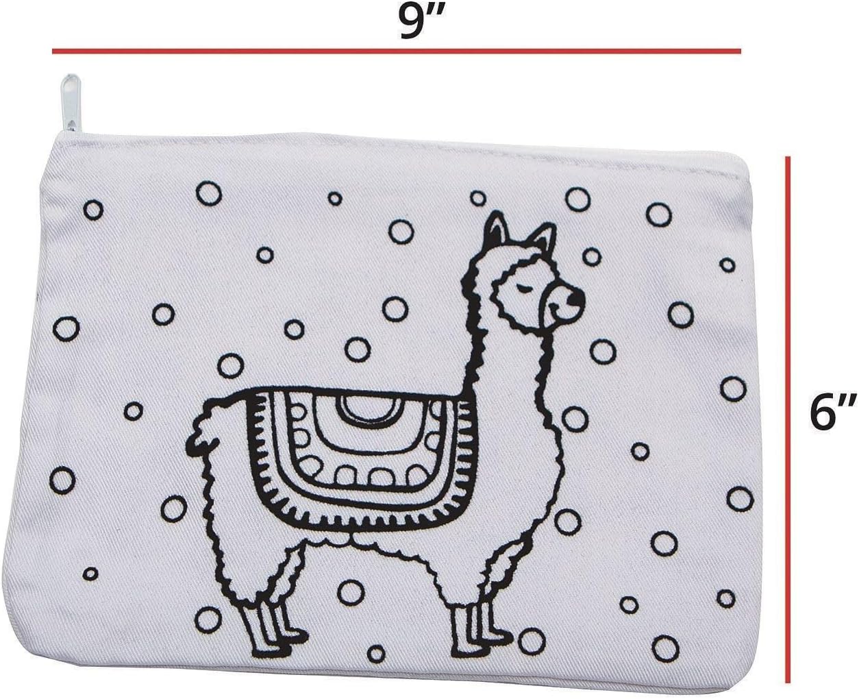 S&S Worldwide Velvet Art Fabric Llama Pouch, Pack of 12, 9 inch x 6 inch