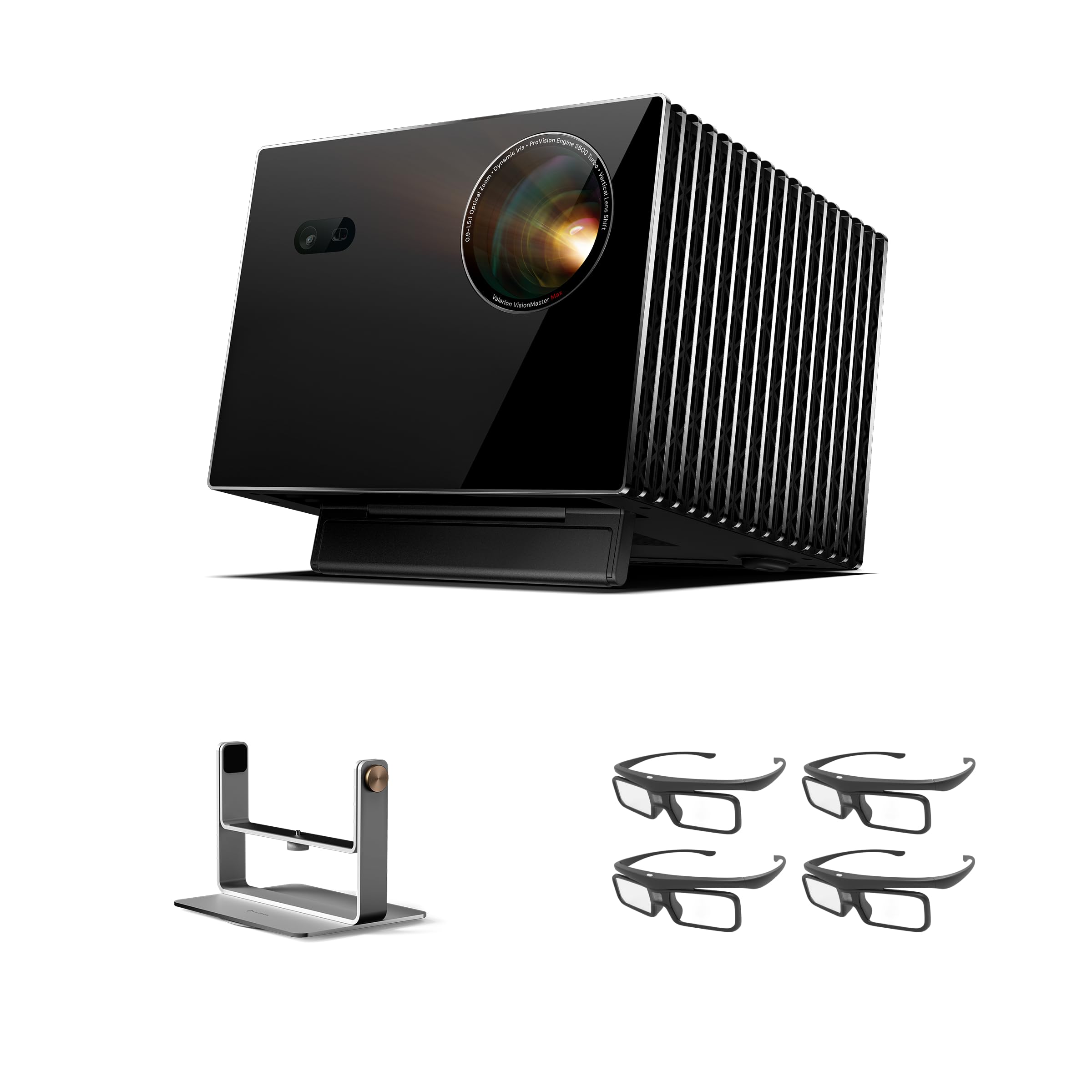 AWOL Valerion VisionMaster Max with Desktop Gimbal Stand and DLP Link 3D Glasses(4 Pack）
