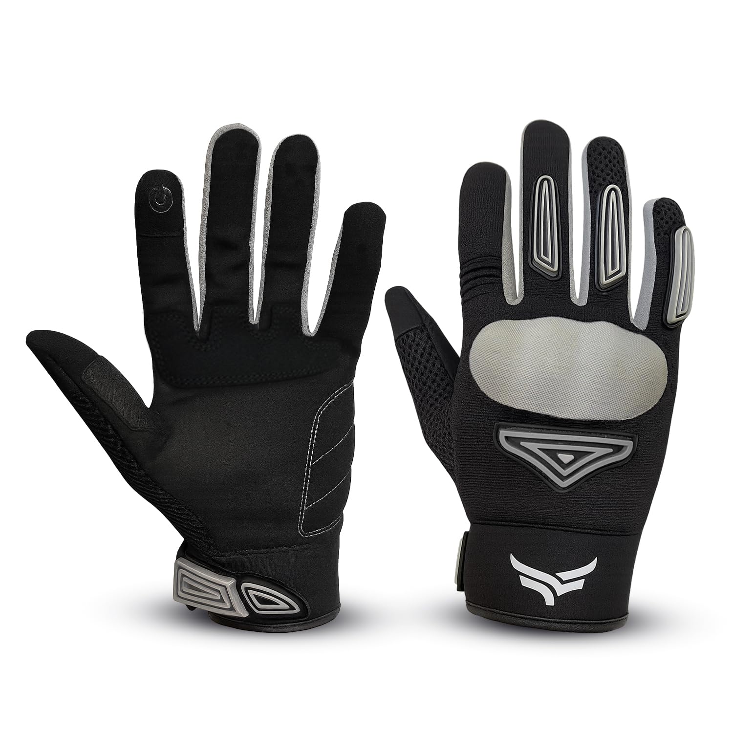 XTRIM Unisex Rogue Biking Gloves (Large) TPR Knuckle Protection, Touchscreen Fingertip, Breathable Mesh, Velcro Closure, Finger & Palm Protection, Protective Padding, Soft Elastic Piping on Wrist