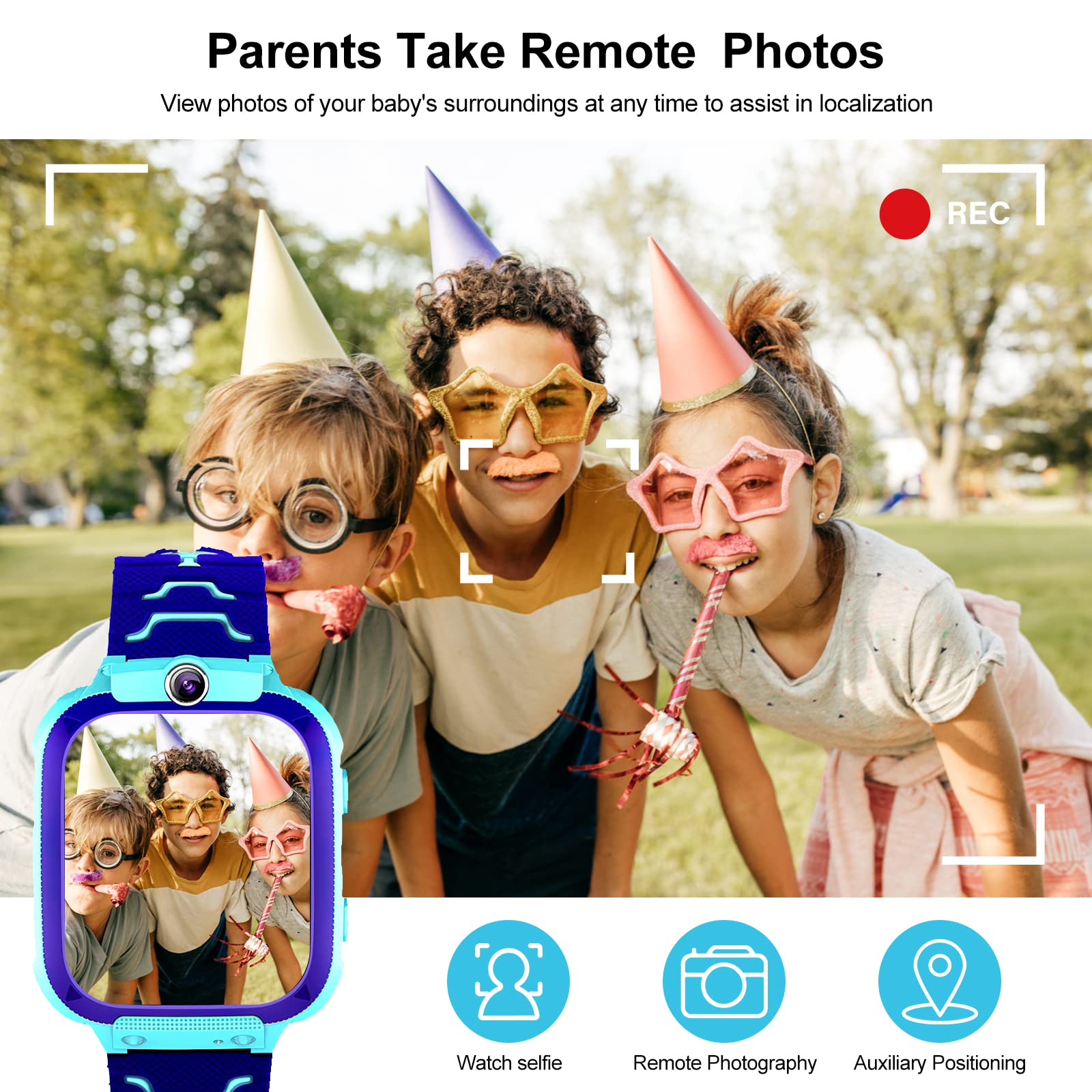 Orologio Intelligente Bambini Kieyeeno - GPS, Chiamate SOS, Impermeabile, Per 4-12 Anni - Foto 3