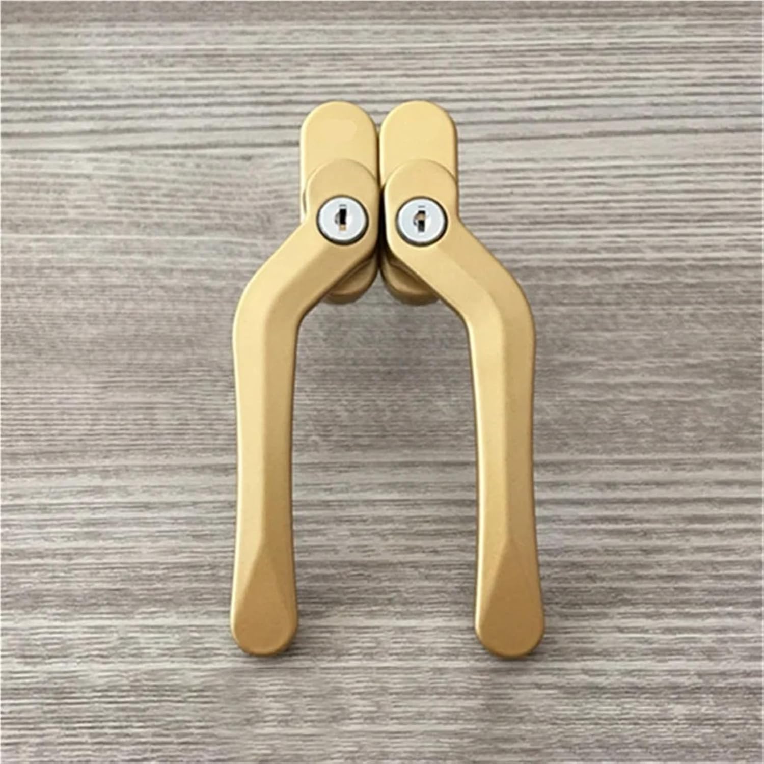 2 Pcs Aluminum Alloy Window Lock Square Shaft Pull Handle Casement for Doors and Windows(Gold-L)