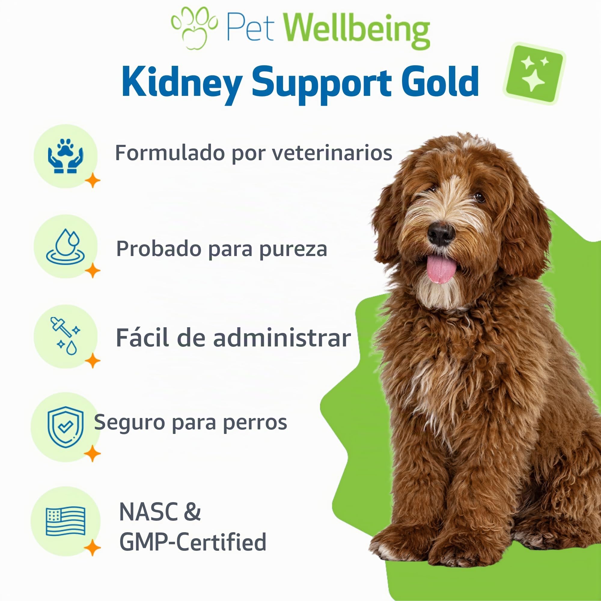 Pet Wellbeing El Apoyo del Riñón para Perros - Soporte Natural para La Salud De Riñón Canino ()