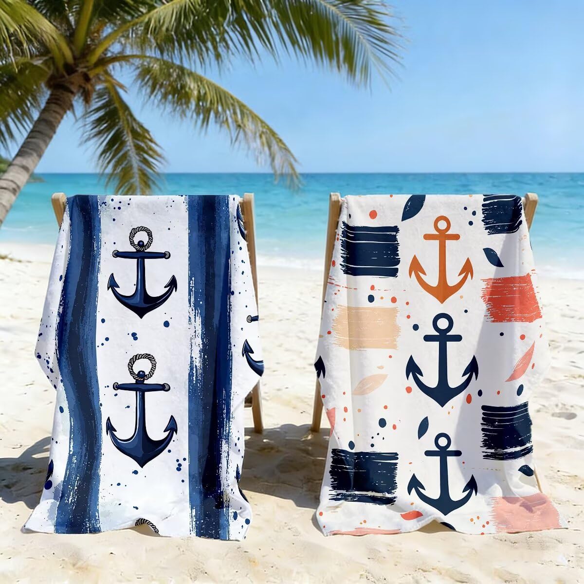 Ręcznik plażowy XXL, 90 x 180 cm, zestaw 2 szt., ręcznik plażowy z mikrofibry, szybkoschnący, ręcznik do sauny, fitness, bez piasku, ręcznik plażowy, do sauny, duży ręcznik kąpielowy, prezent dla