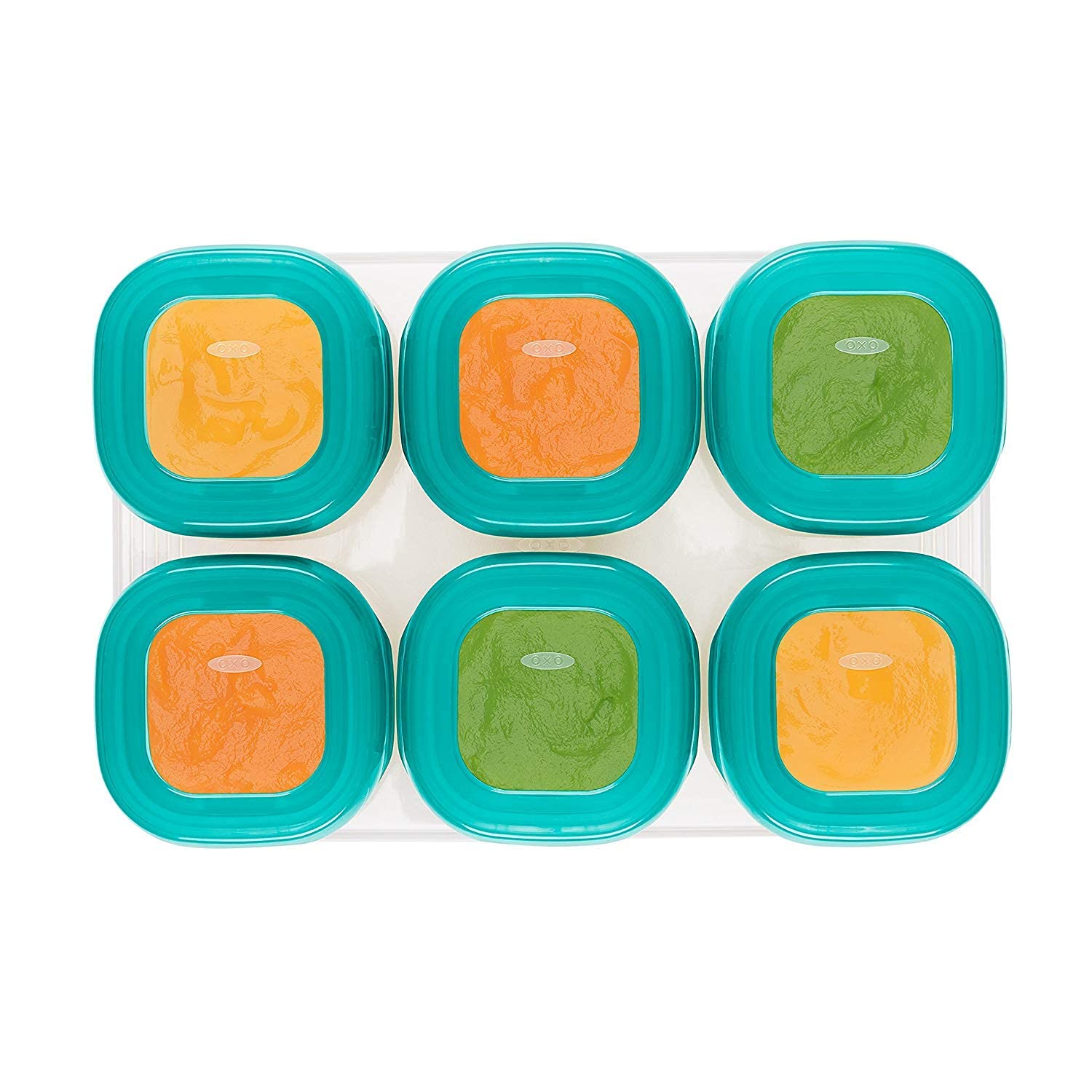 OXO Tot Baby Blocks Food Storage Containers, Teal, 2 Ounce - Set of 2 image 6 of 9 B09FMQ998X
