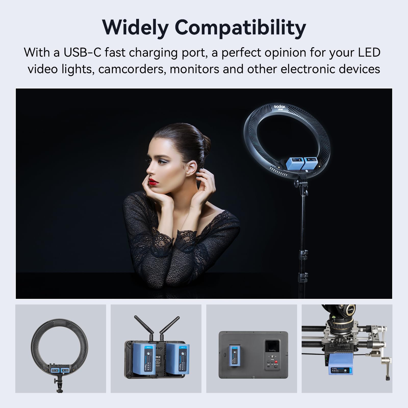 SMALLRIG NP-F970 Battery 10500mAh Wymienna Bateria dla Sony NP-F970 F960 F950 F930 F550 F570 F750, USB-C Fast Charging Rechargeable Camera Battery do Aparatu do Monitorów, LED Video Lights, Kamer-4267