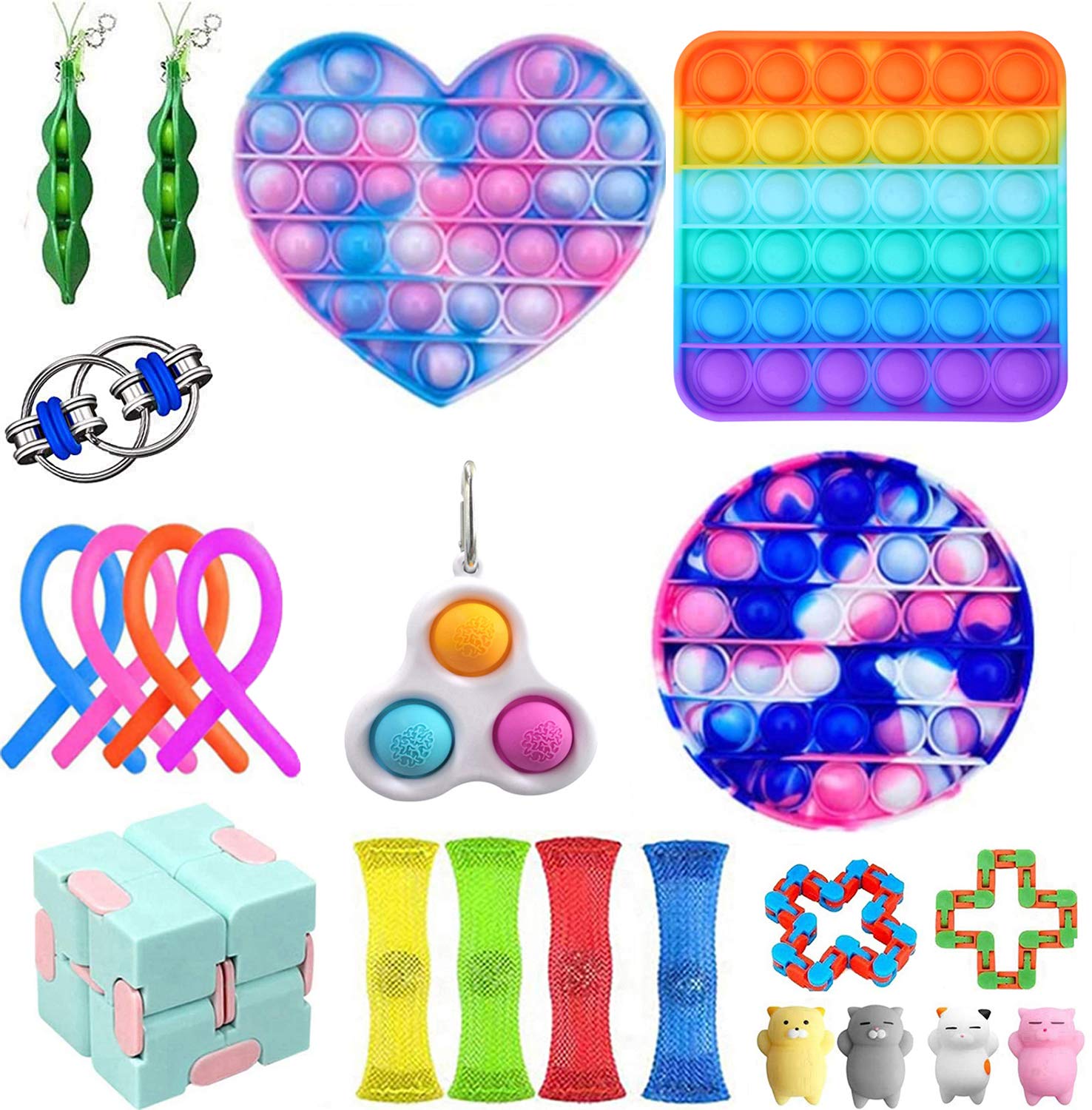 Cheap Fidget Toy Pack, Cheap Fidget Packs Set, Fidget Toys Pack for Kids Adults, Fidget Box with Push Pop Bubble
