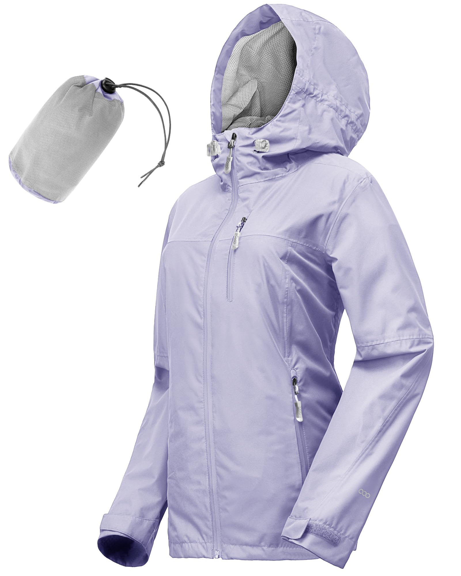 Regenjas voor dames, 33,000 ft (10058 m), waterdicht, outdoorjas, ademend, herfst, overgangsjas, lichte jas met capuchon, windbreaker voor wandelen