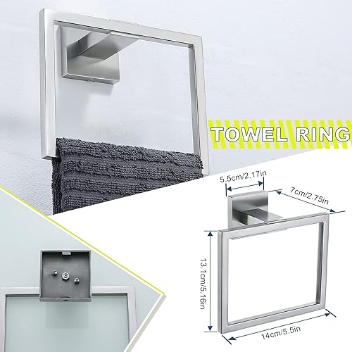 Miniatura 2 de Juego de 4 piezas de accesorios de baño cepillados juego de toallas de baño de acero inoxidable de alta calidad soporte de papel higiénico para baño