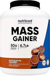 Nutricost Mass Gainer (Chocolate Peanut Butter Flavor, 6.7 LBS) 50 Grams of Protein Per Serving - Non-GMO