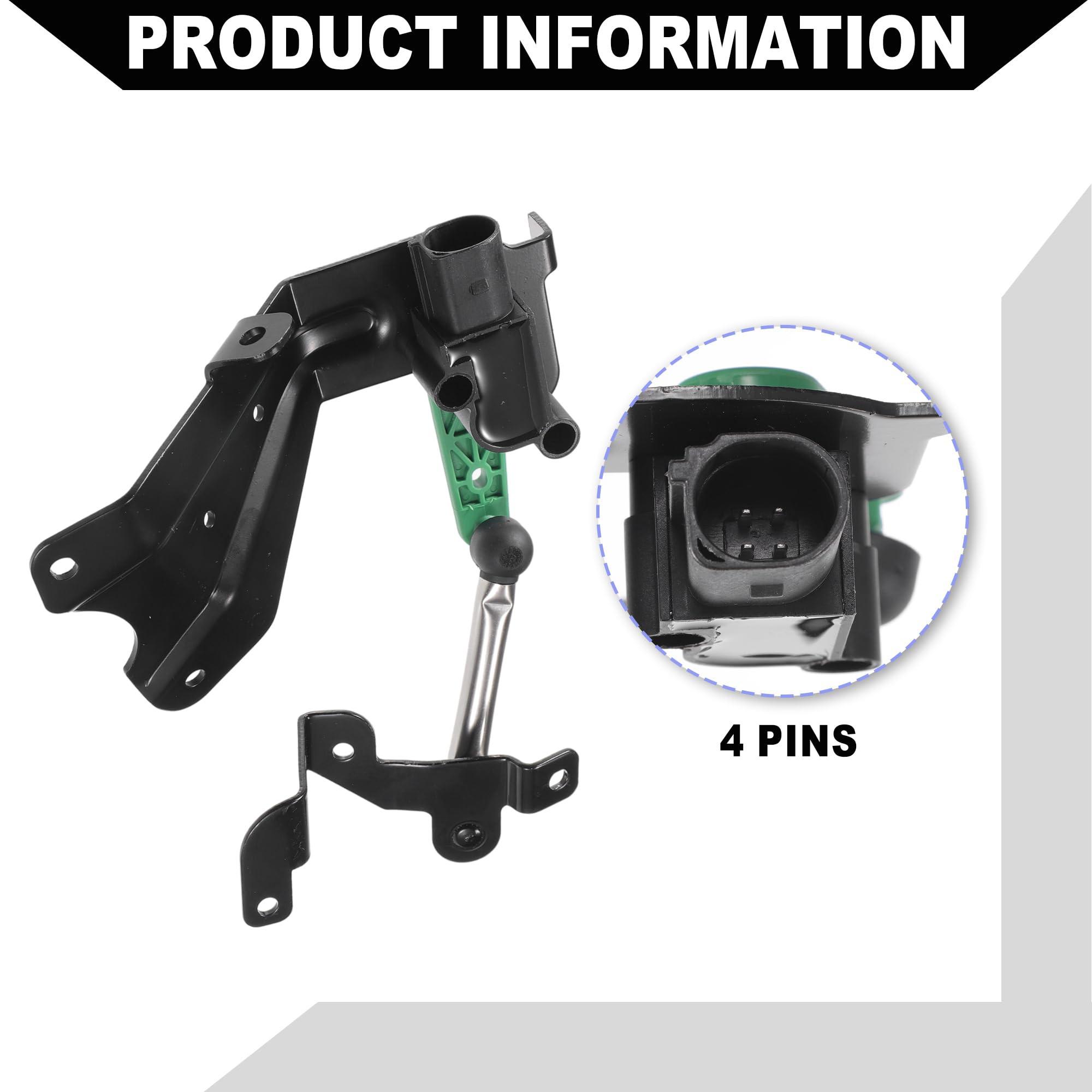 Capteur Niveau Hauteur Suspension 3C0941309B – Arrière Gauche Pour Audi Q3 2015-2018, VW Golf, Tiguan, CC, GTI, Métal/Plastique