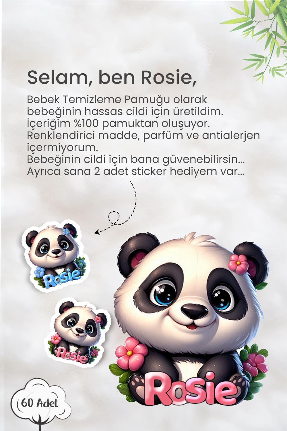 Eyüp Sabri Tuncer Doğal Zeytinyağlı El Kremi 3 Adet 50 ml ve ROSIE 60'lı Pamuk