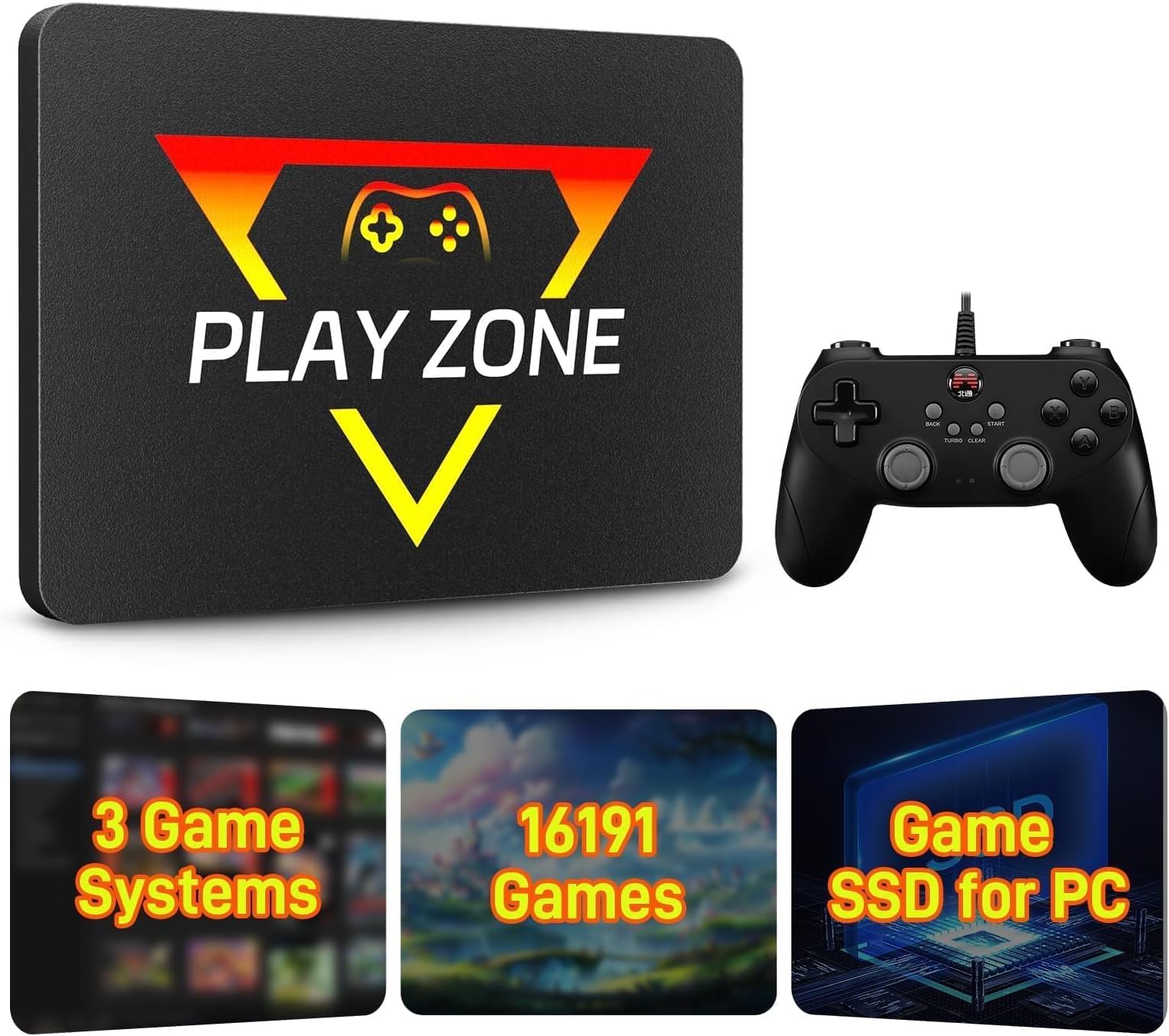 Retro Gaming Console with Built in 16191 Game, Plug and Play Video Game Console for PC, Emulator Console Compatible 80+ Game Emulator, 3 Game Systems in 1TB Game SSD, Retro Game Stick