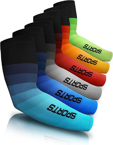 6 pares de mangas de protección solar UV para brazos, manga deportiva de enfriamiento antideslizante, calentadores de brazos de seda de hielo para