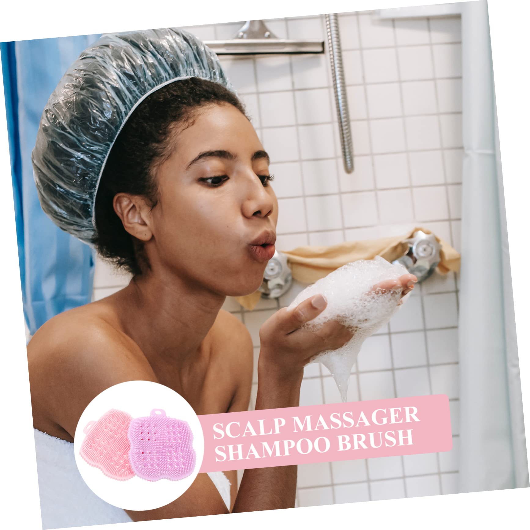 Mobestech 8piezas Cepillo Exfoliante De Silicona Para Cuerpo y Cabello De Masajeador De Cabelludo Para Limpieza Suave y Eficaz Para y Baño