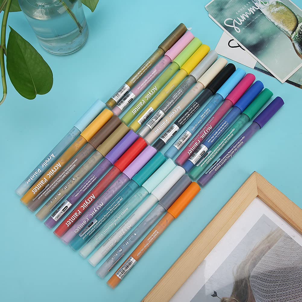 Zestaw kolorowych pisaków akrylowych Mavaol Narzędzie do rysowania nie na bazie wody (24 Colors)