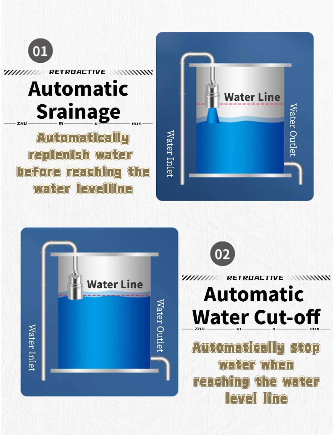 Robinet flotteur 1 pouce pour réservoir d'eau piscine - Valve de contrôle automatique du niveau d'eau - Acier inoxydable 304 Mauvais niveau d'eau - Remplissage automatique - Valve flottante
