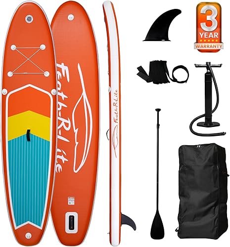FEATH-R-LITE Tabla de remo de pie inflable, tabla de SUP para adultos, tablas de remo de pie con accesorios de tabla de SUP, adecuada para surf,