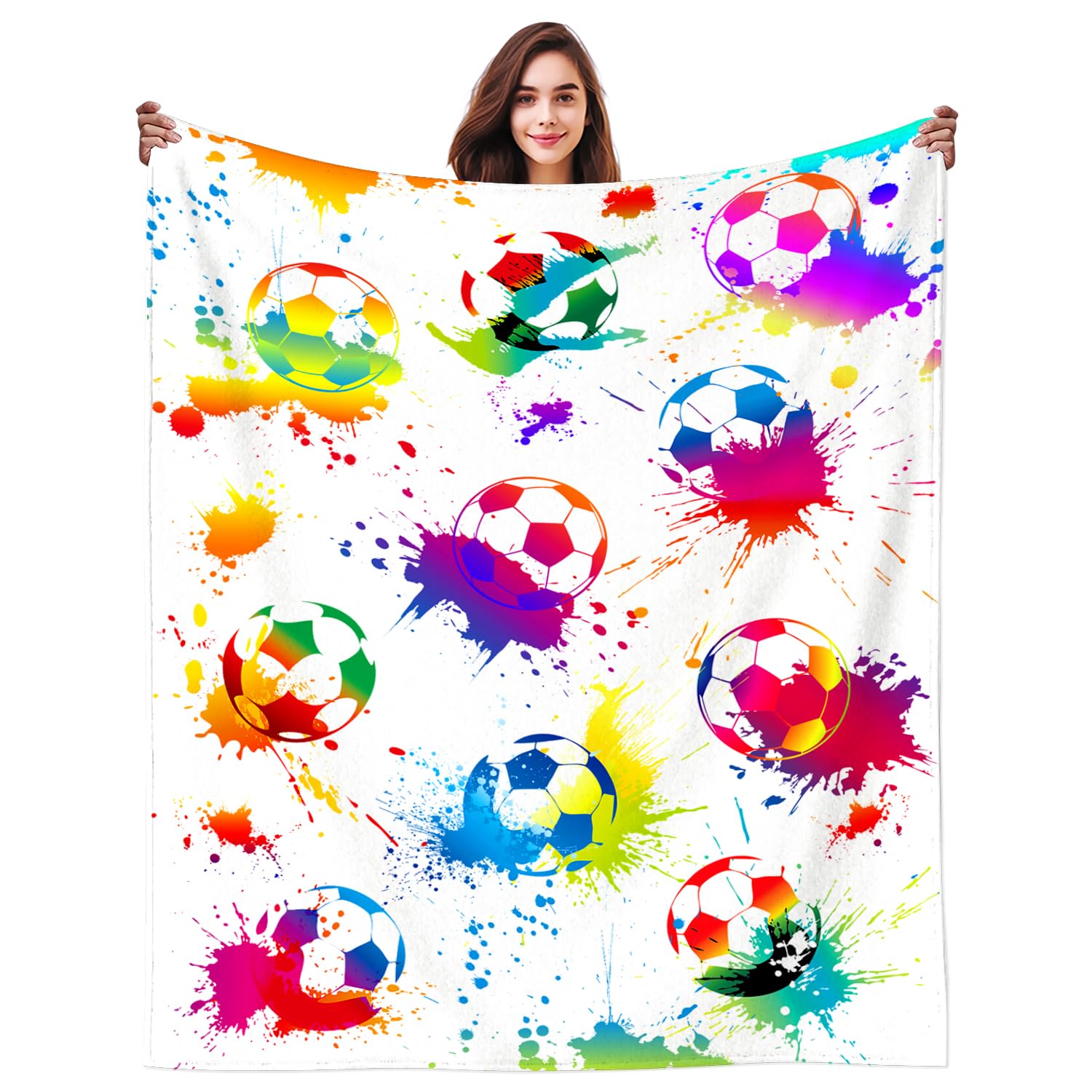 DikoGoGo Football Gifts Blanket for Girls Boys Stuff Girl Football Plush Bedding Soccer Accessories for Girls Boys Kids Teens Women Men Sport Lovers Fans Team Players Room Decor 50"X40"INCH