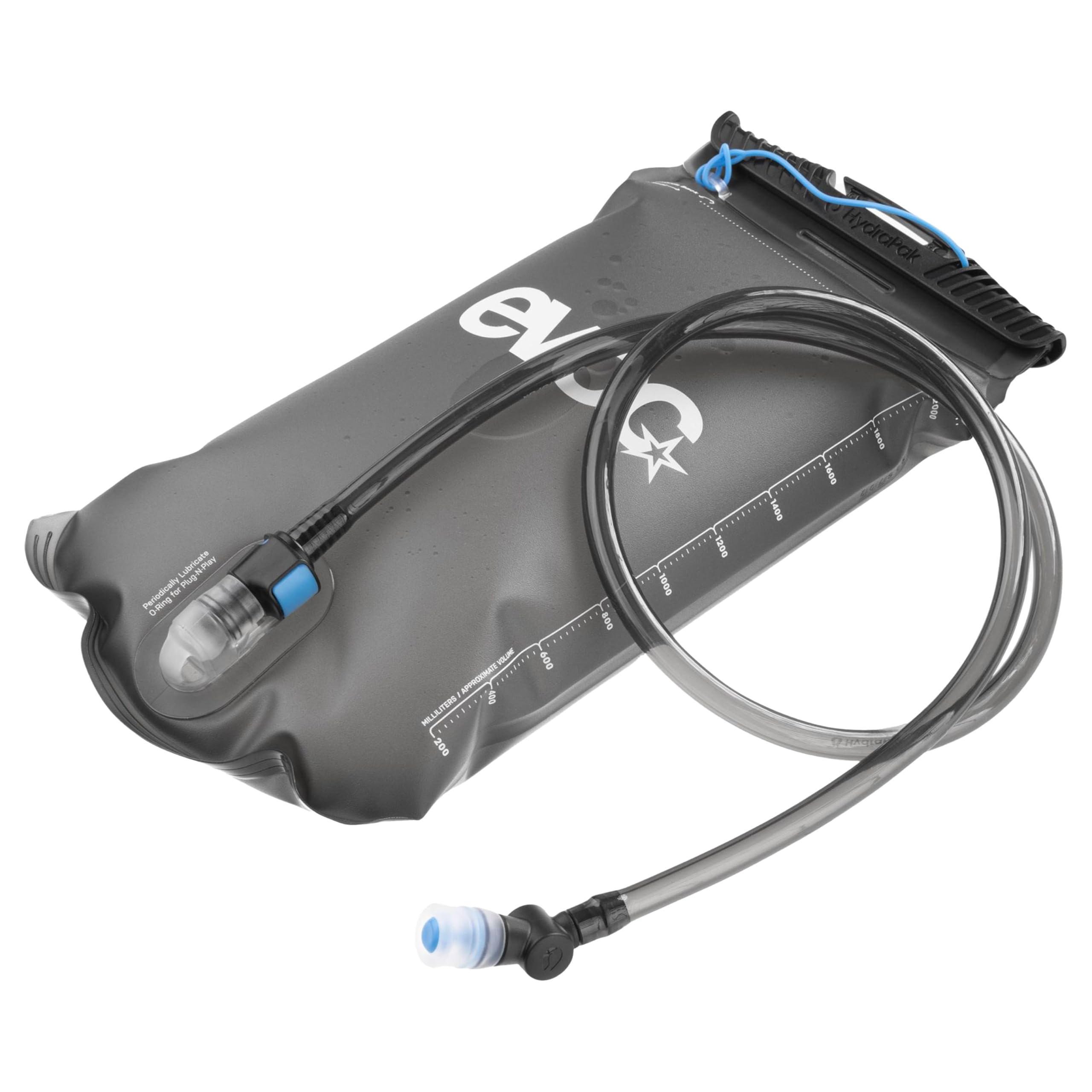 EVOC Hydration Bladder 2 Bolsa de hidratación (Bolsa de hidratación estanca con Tubo Flexible y válvula de mordida, fácil de Limpiar, Volumen: 2 l), Gris carbón