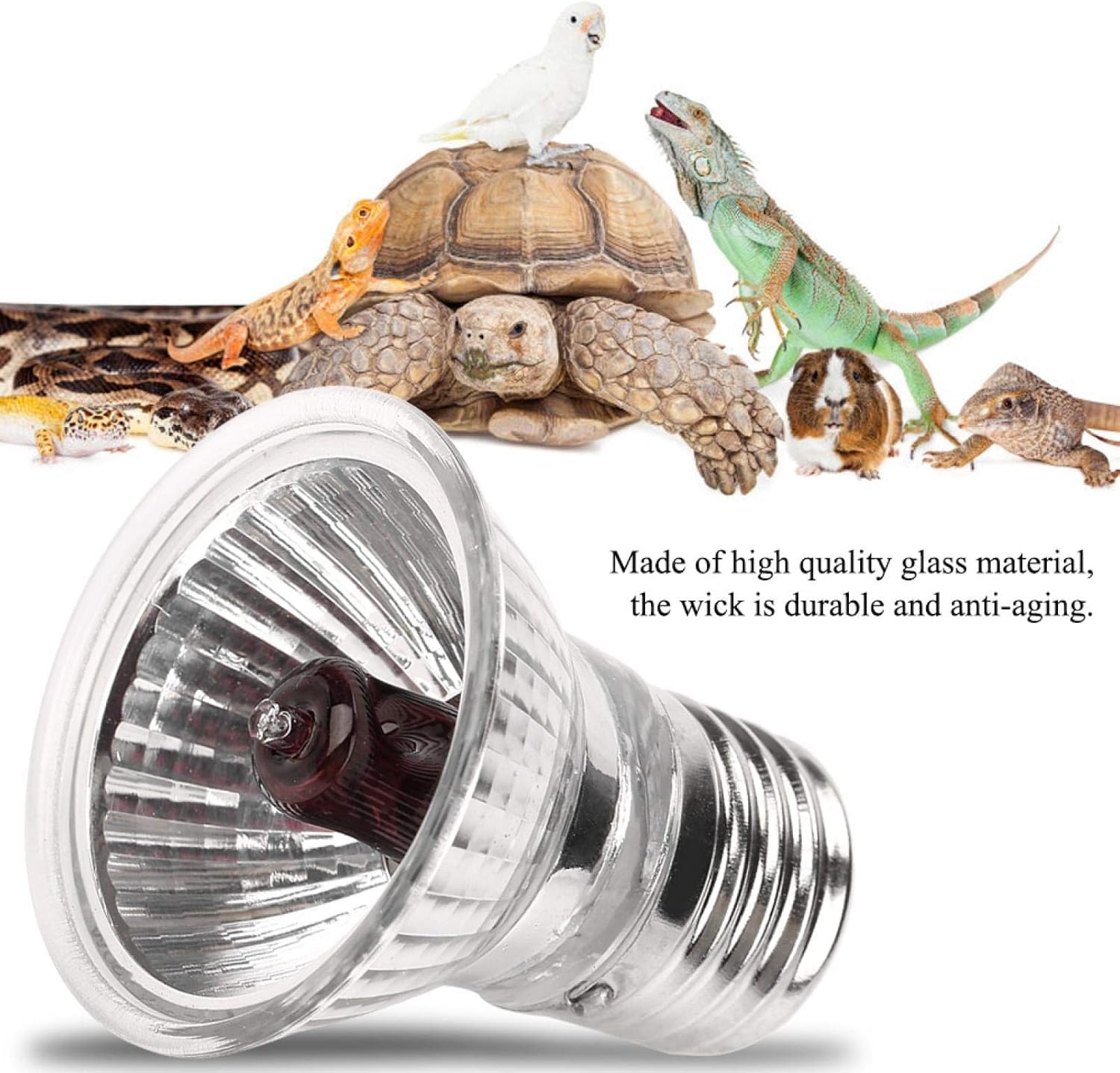 VAYINATO® 50W Infrared UV Rays (Red) Reptile Turtle Heat Lamp Lights, Night Use UVA UVB Aquarium Bulbs by Petzlifeworld 3