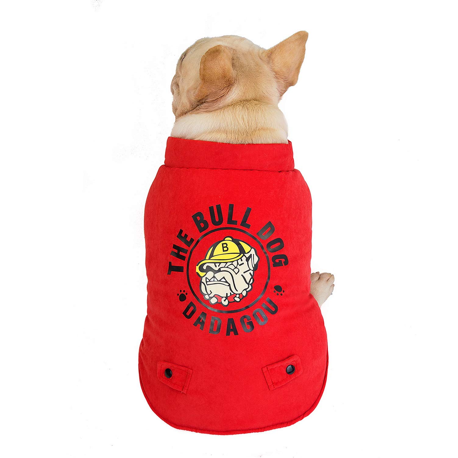 smalllee_lucky_store Franse Bulldog kleding voor honden jongen meisje Puffer jas winter warme dikke jas vest fleece gevoerd gevoerd waterbestendig puppy kleding, grijs XL