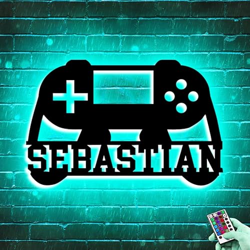 Letrero de neón personalizado con forma de gamepad para niños, adolescentes, niños, decoración de sala de juegos, luces de neón personalizadas con