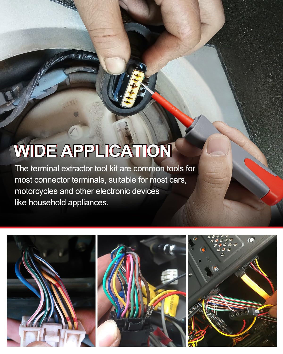 DAYDOOR Kit de herramientas de extracción de terminales, 26 herramientas para extraer pasadores de clavijas para conectar, juego de herramientas para quitar clavijas para coche