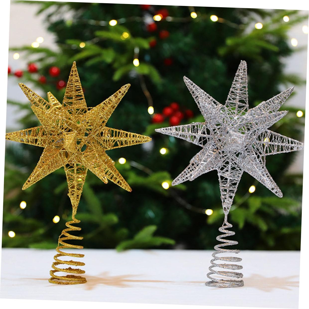 Decorazione A Forma Di Stella in Ferro Battuto Ornamenti Per Lalbero Di Natale Ciondolo Per Albero Di Natale in Argento Decorazione Durevole Per Feste Casa E Ufficio